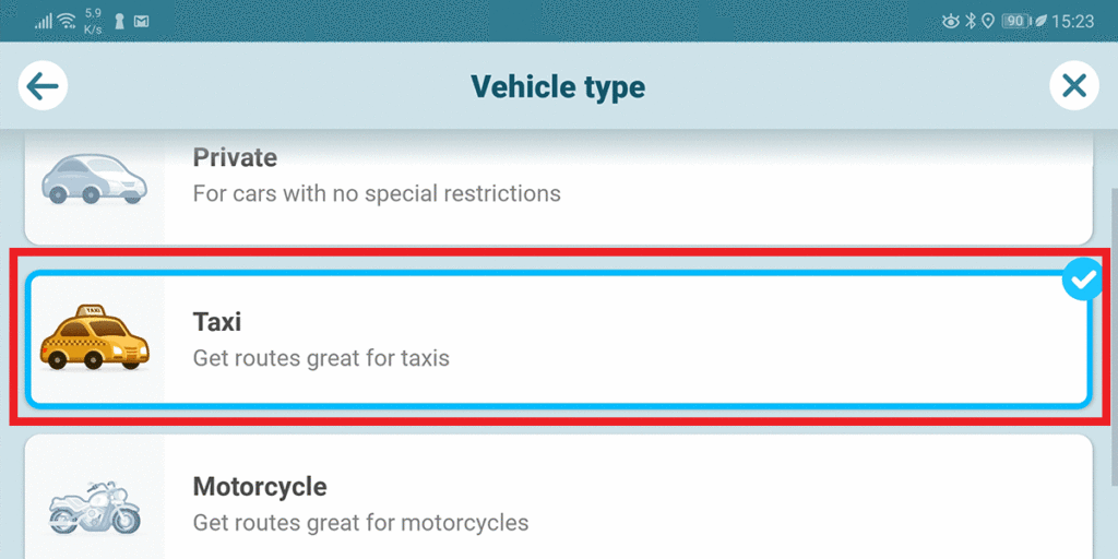Choose proper vehicle type group you want to be in - Grab Cars may choose to use Taxi's route.